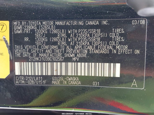 2009 LEXUS RX 350 2T2HK31U39C102567 Photo 8