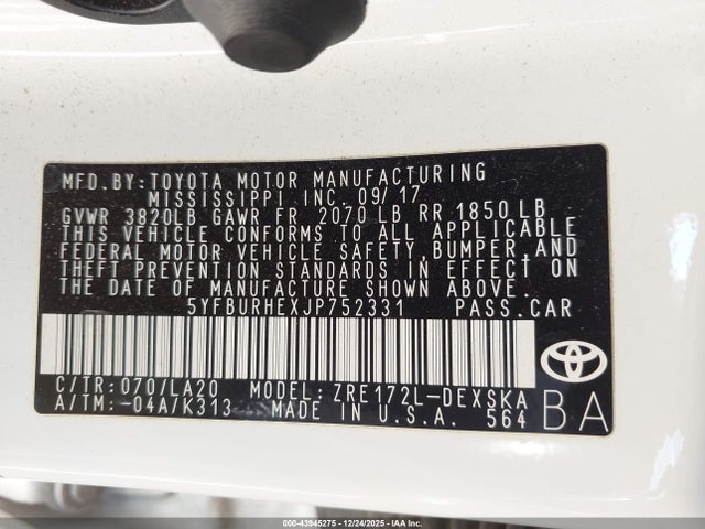 Toyota Corolla Xse 2018 5YFBURHEXJP752331 Image 9