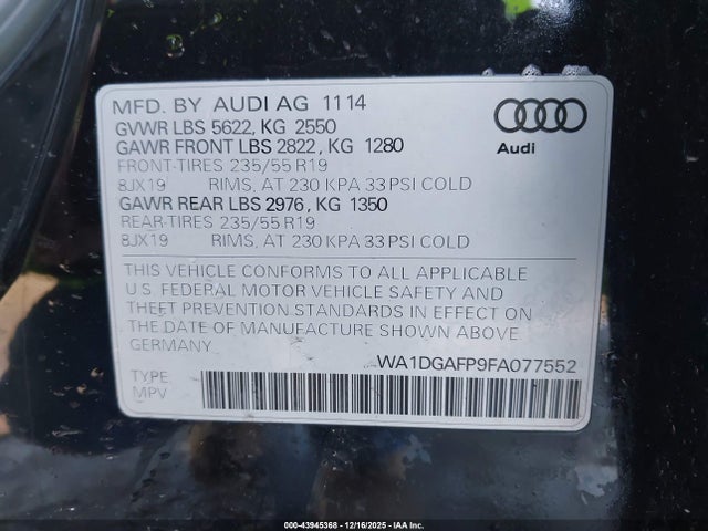 2015 AUDI Q5 WA1DGAFP9FA077552 Photo 8