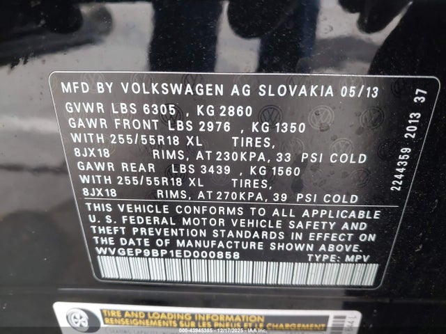 WVGEP9BP1ED000858 Volkswagen Touareg Tdi Sport