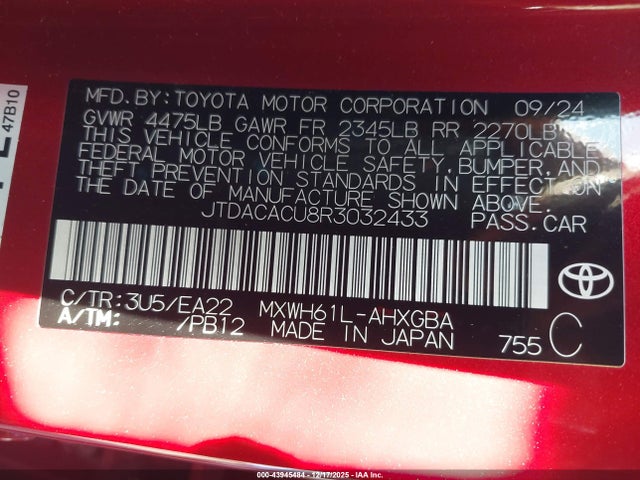 JTDACACU8R3032433 Toyota Prius Prime Xse