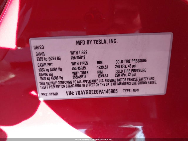 2023 TESLA MODEL Y 7SAYGDEE0PA145965 Photo 8