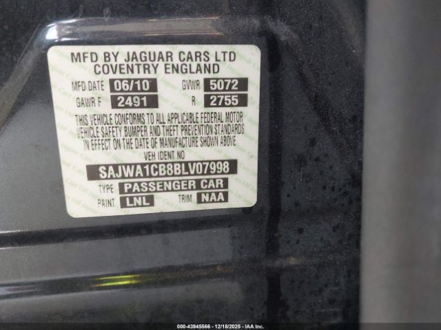 2011 JAGUAR XJ SAJWA1CB8BLV07998 Photo 8