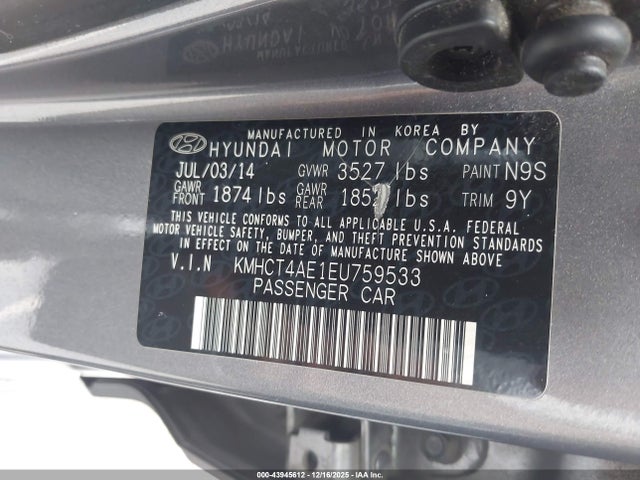 Hyundai ACCENT GLS 2014 KMHCT4AE1EU759533 Image 9