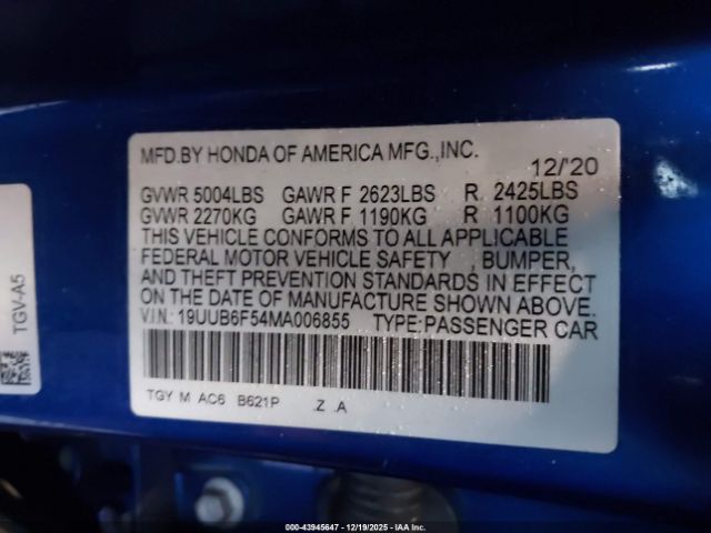 2021 ACURA TLX 19UUB6F54MA006855 Photo 8