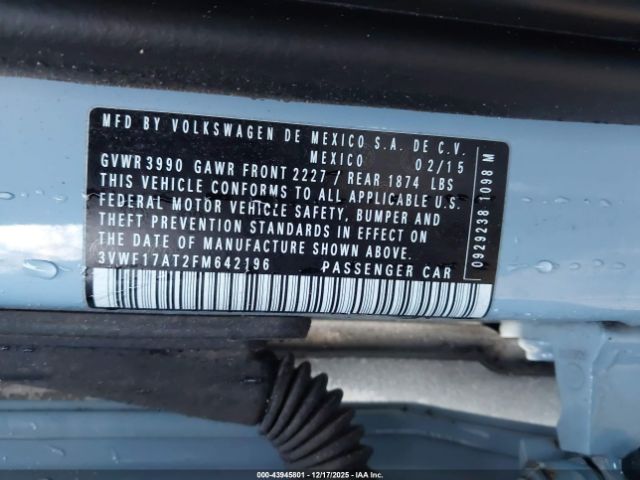 2015 VOLKSWAGEN BEETLE 3VWF17AT2FM642196 Photo 8