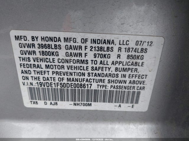 2013 ACURA ILX 19VDE1F50DE008617 Photo 8