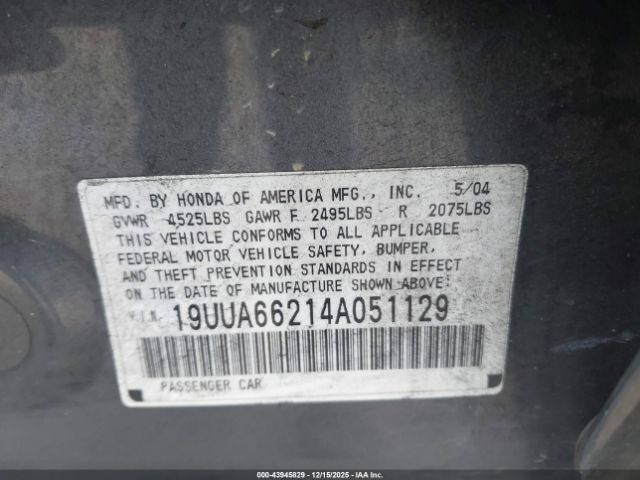 2004 ACURA TL 19UUA66214A051129 Photo 8