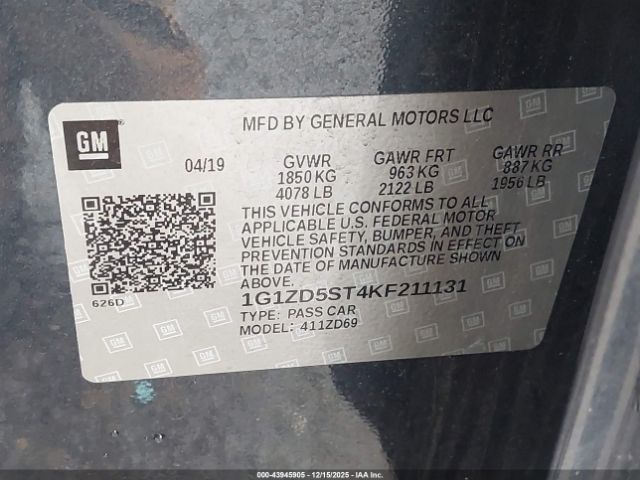 2019 CHEVROLET MALIBU 1G1ZD5ST4KF211131 Photo 8