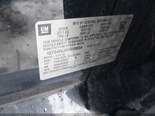 2017 CADILLAC ESCALADE 1GYS4BKJ0HR199034 Photo 8