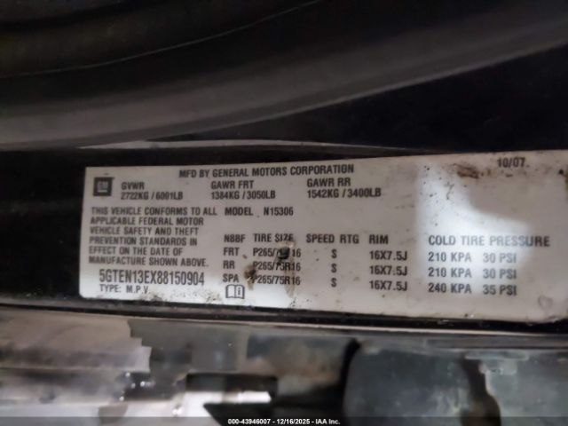 2008 HUMMER H3 SUV 5GTEN13EX88150904 Photo 8