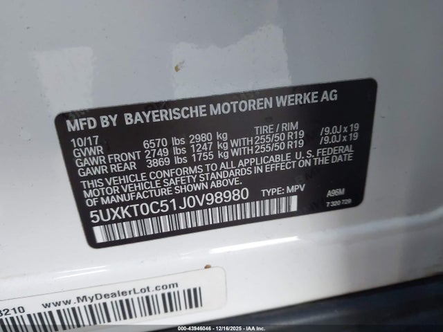 5UXKT0C51J0V98980 BMW X5 Edrive Xdrive40e Iperformance