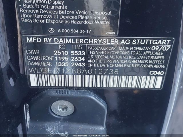 2008 MERCEDES-BENZ CL 550 WDDEJ71X88A012738 Photo 8