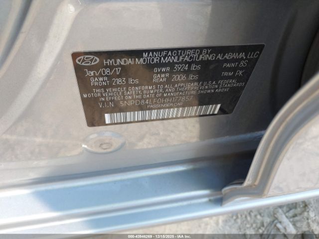 2017 HYUNDAI ELANTRA 5NPD84LF0HH177857 Photo 8