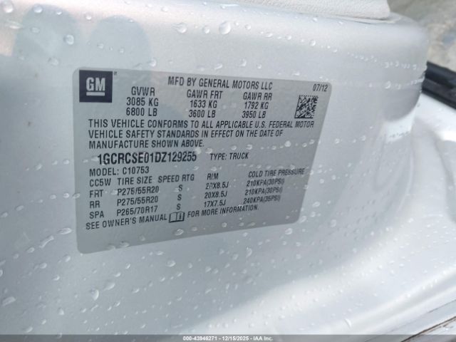 2013 CHEVROLET SILVERADO 1500 1GCRCSE01DZ129255 Photo 8