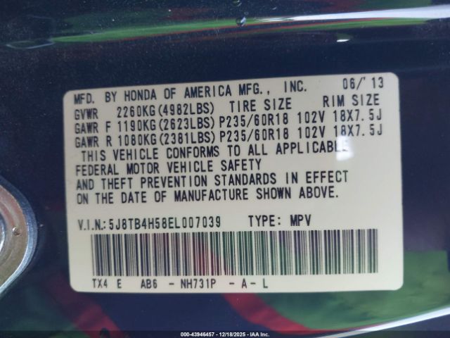 2014 ACURA RDX 5J8TB4H58EL007039 Photo 8