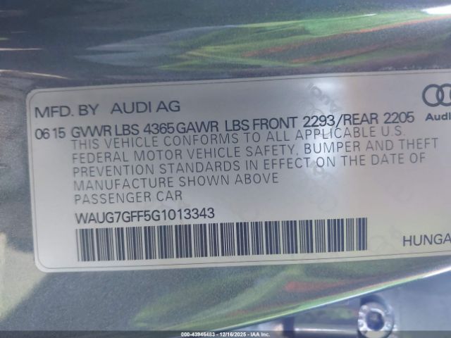 2016 AUDI A3 WAUG7GFF5G1013343 Photo 8