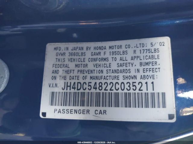 2002 ACURA RSX JH4DC54822C035211 Photo 8