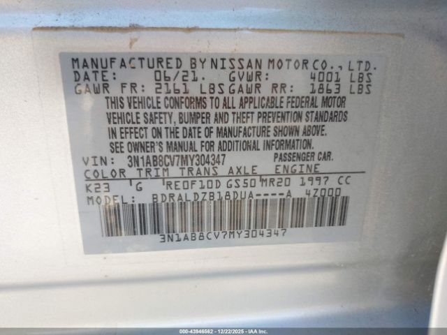 2021 NISSAN SENTRA 3N1AB8CV7MY304347 Photo 8