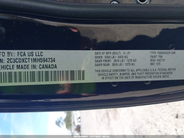 Aukcja sprzedaży 2021 Dodge Charger R/t Rwd, vin: 2C3CDXCT1MH594734, numer aukcji: 43946695