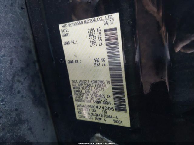 2017 NISSAN MAXIMA 1N4AA6AP4HC424006 Photo 8