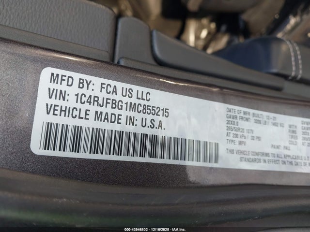 2021 JEEP GRAND CHEROKEE 1C4RJFBG1MC855215 Photo 8