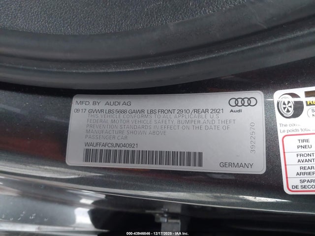 2018 AUDI S6 WAUFFAFC9JN040921 Photo 8