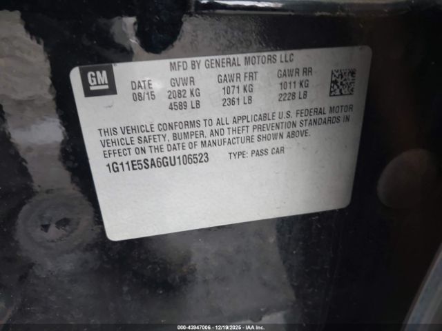 2016 CHEVROLET MALIBU LIMITED 1G11E5SA6GU106523 Photo 8