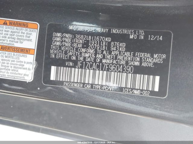 2015 SUBARU BRZ JF1ZCAC17F9604390 Photo 8