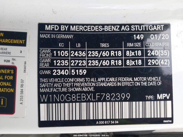 2020 MERCEDES-BENZ GLC 300 W1N0G8EBXLF782399 Photo 8