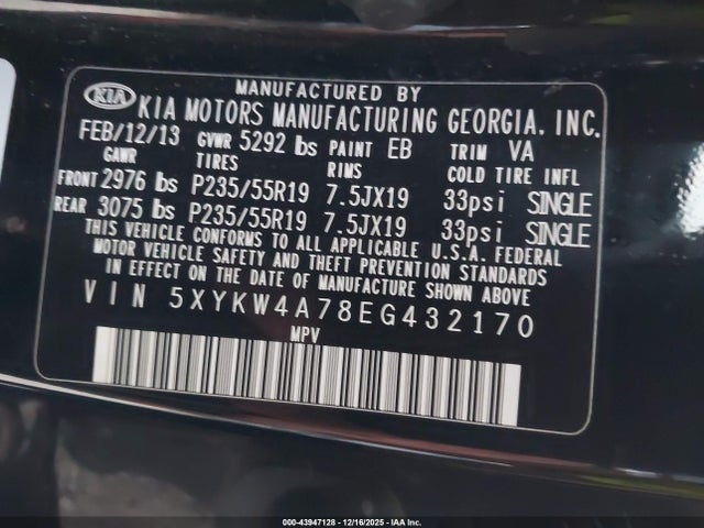 2014 KIA SORENTO 5XYKW4A78EG432170 Photo 8