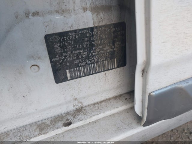 2022 HYUNDAI IONIQ HYBRID KMHC75LC8NU273484 Photo 8