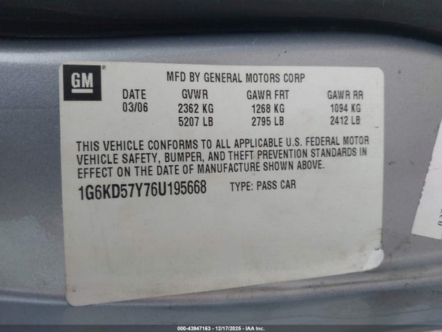 2006 CADILLAC DTS 1G6KD57Y76U195668 Photo 8