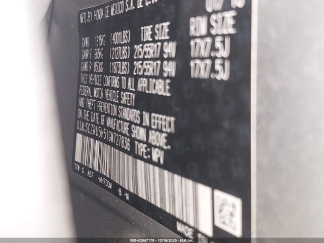 2016 HONDA HR-V 3CZRU5H51GM727836 Photo 8