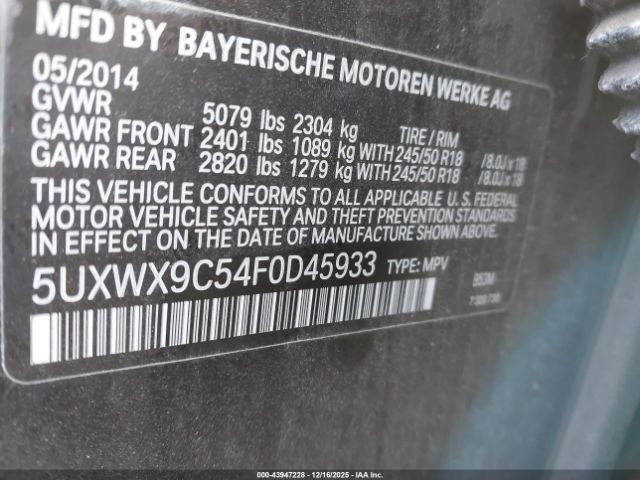 2015 BMW X3 5UXWX9C54F0D45933 Photo 8
