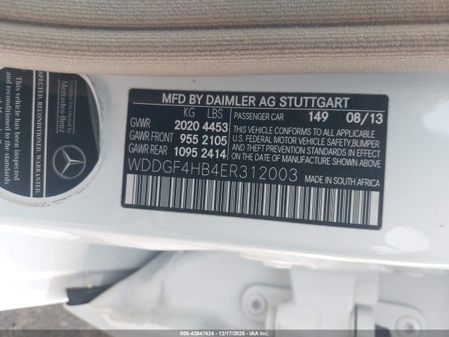 WDDGF4HB4ER312003 Mercedes-Benz C-class C 250 Sport