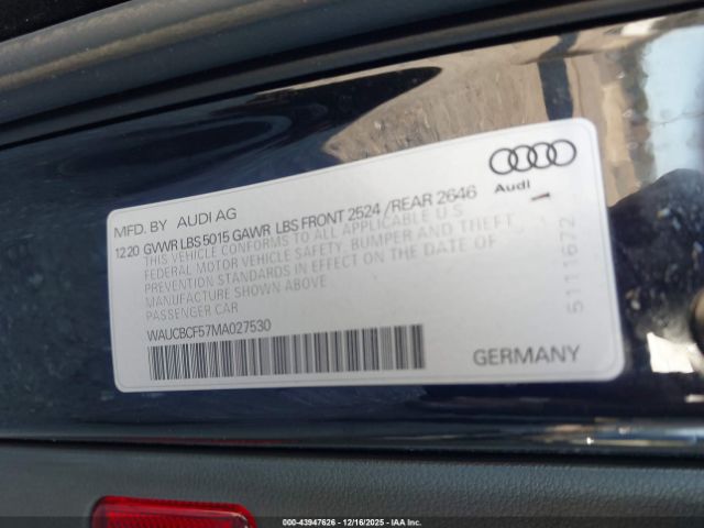 2021 AUDI A5 SPORTBACK WAUCBCF57MA027530 Photo 8