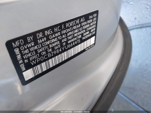 2000 PORSCHE BOXSTER WP0CB2984YU664415 Photo 8