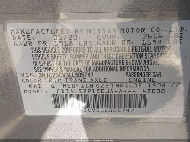 2020 NISSAN KICKS 3N1CP5CV3LL505747 Photo 8