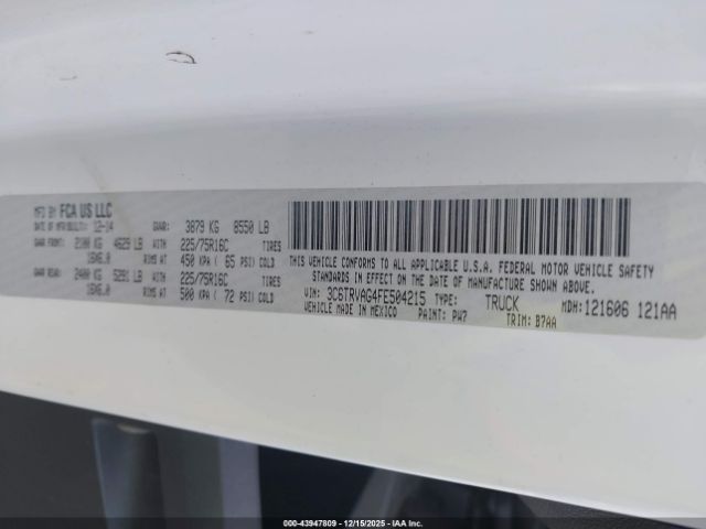 2015 RAM PROMASTER 1500 3C6TRVAG4FE504215 Photo 8