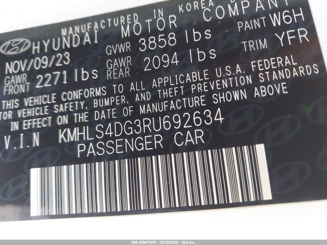 Hyundai ELANTRA SEL 2024 KMHLS4DG3RU692634 Image 9
