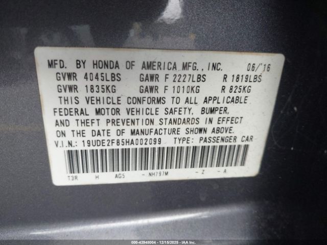 2017 ACURA ILX 19UDE2F85HA002099 Photo 8