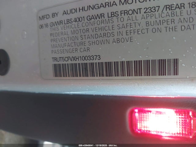 2017 AUDI TT TRUT5CFVXH1003373 Photo 8