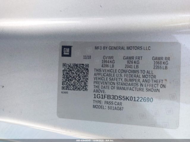 2019 CHEVROLET CAMARO 1G1FB3DS5K0122690 Photo 8