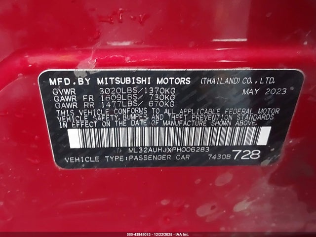 2023 MITSUBISHI MIRAGE ML32AUHJXPH006283 Photo 8