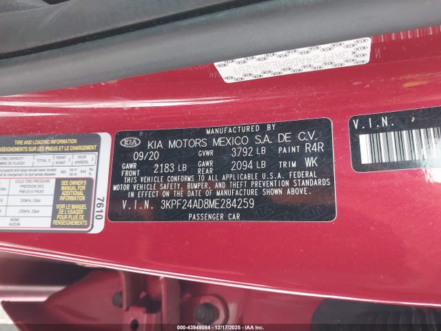 KIA Forte Lxs 2021 3KPF24AD8ME284259 Image 9