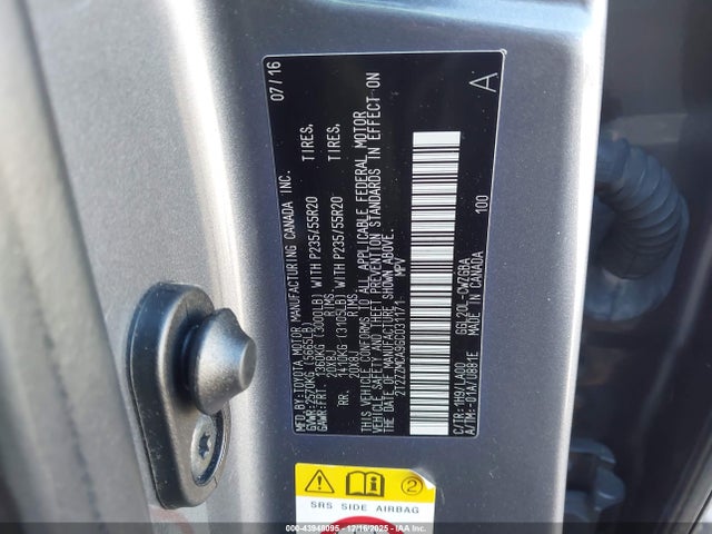 Продажа на аукционе авто 2016 Lexus Rx 350, vin: 2T2ZZMCA9GC031171, номер лота: 43948095
