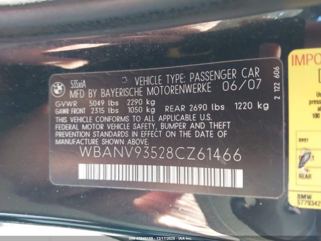 2008 BMW 535XI WBANV93528CZ61466 Photo 8