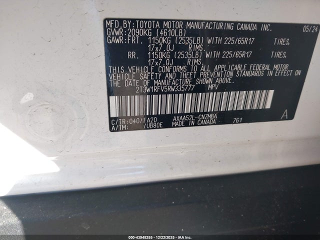 Toyota Rav4 Xle 2024 2T3W1RFV5RW335777 Image 9