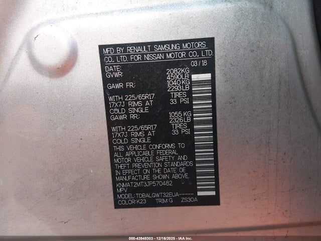 Nissan ROGUE SV 2018 KNMAT2MT3JP570482 Image 9